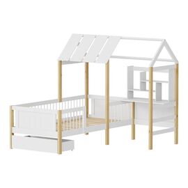 Παιδικό κρεβάτι Bedria pakoworld τ.Montessori ξύλο σε λευκή-φυσική απόχρωση 190x90εκ - ΠΑΙΔΙΚΟ ΔΩΜΑΤΙΟ στο Milonadakis.gr