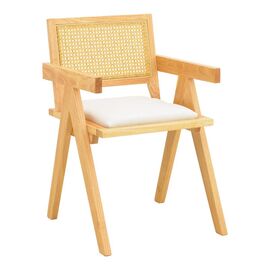 Πολυθρόνα Winslow pakoworld rubberwood σε φυσική απόχρωση-ύφασμα λευκό 51x54x80εκ - ΚΑΡΕΚΛΕΣ - ΠΟΛΥΘΡΟΝΕΣ στο Milonadakis.gr