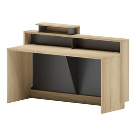 Γραφείο reception Lotus pakoworld σε φυσική-ανθρακί απόχρωση 160x60x105εκ - ΓΡΑΦΕΙΑ στο Milonadakis.gr