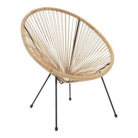 Πολυθρόνα Acapulco pakoworld μεταλλο σε μαύρη-pe rattan σε φυσική απόχρωση 68.5x74.5x84εκ - ΚΑΡΕΚΛΕΣ - ΠΟΛΥΘΡΟΝΕΣ στο Milonadakis.gr