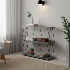 Βοηθητικό τραπέζι-ραφιέρα Tars pakoworld γκρι-μαύρο 80x30x69.2εκ - ΤΡΑΠΕΖΑΚΙΑ ΣΑΛΟΝΙΟΥ στο Milonadakis.gr