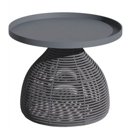 ΒΟΗΘΗΤΙΚΟ ΤΡΑΠΕΖΑΚΙ ΣΤΡΟΓΓΥΛΟ DRISCOLL HM6477.01 ΓΚΡΙ ΑΛΟΥΜΙΝΙΟ & ΣΧΟΙΝΙ Φ55x45Υεκ. - ΤΡΑΠΕΖΙΑ ΕΞ. ΧΩΡΟΥ στο Milonadakis.gr