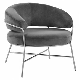 ΠΟΛΥΘΡΟΝΑ TRUDI HM8639.01 ΑΠΟ ΓΚΡΙ ΒΕΛΟΥΔΟ ΜΕ ΑΣΗΜΙ ΣΚΕΛΕΤΟ 83x75x76 εκ. - ΚΑΡΕΚΛΕΣ - ΠΟΛΥΘΡΟΝΕΣ ΕΣ. στο Milonadakis.gr