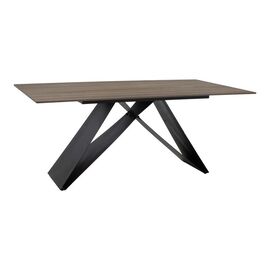 Τραπέζι Sabrina pakoworld sintered stone καρυδί-μαύρο 180x90x75εκ - ΤΡΑΠΕΖΙΑ ΚΟΥΖΙΝΑΣ στο Milonadakis.gr