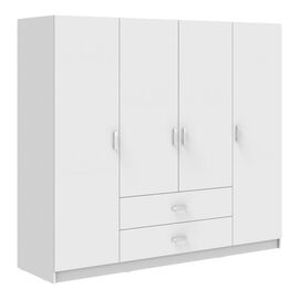 Ντουλάπα τετράφυλλη Royal pakoworld με συρτάρια λευκό 200x58x177εκ - ΝΤΟΥΛΑΠΕΣ στο Milonadakis.gr