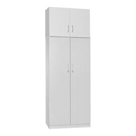 Ντουλάπα δίφυλλη και πατάρι Lego pakoworld σε λευκή απόχρωση 80x42x240εκ - ΝΤΟΥΛΑΠΕΣ στο Milonadakis.gr