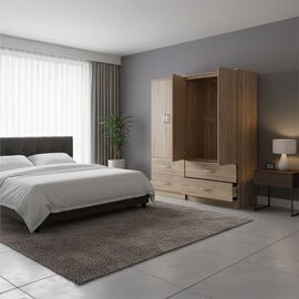 Ντουλάπα τετράφυλλη με συρτάρια Lego pakoworld sonoma 160x42x180εκ - ΝΤΟΥΛΑΠΕΣ στο Milonadakis.gr