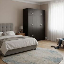 Ντουλάπα εξάφυλλη με πατάρι Lego pakoworld wenge 240x42x240εκ - ΝΤΟΥΛΑΠΕΣ στο Milonadakis.gr