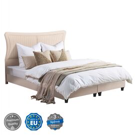 ΚΡEΒΑΤΙ ΔΙΠΛΟ NESTOR HM715 ΜΠΕΖ ΒΕΛΟΥΔΟ ΓΙΑ ΣΤΡΩΜΑ 160x200εκ. - ΚΡΕΒΑΤΙΑ στο Milonadakis.gr
