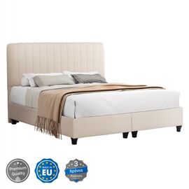 ΚΡEΒΑΤΙ ΔΙΠΛΟ LUTHER HM717 ΜΠΕΖ ΥΦΑΣΜΑ ΓΙΑ ΣΤΡΩΜΑ 160x200εκ. - ΚΡΕΒΑΤΙΑ στο Milonadakis.gr