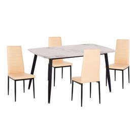 ΣΕΤ ΤΡΑΠΕΖΑΡΙΑΣ 5ΤΜΧ RAVEN HM21266.02 ΚΕΡΑΜΙΚΟ TOP CALACATTA--ΚΡΕΜ PU - ΤΡΑΠΕΖΑΡΙΕΣ στο Milonadakis.gr