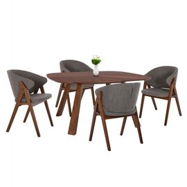 ΣΕΤ ΤΡΑΠΕΖΑΡΙΑΣ 5ΤΜΧ HANA HM21340.02 ΤΡΑΠΕΖΙ ΑΠΟ MDF--ΚΑΡΕΚΛΕΣ ΑΠΟ RUBBERWOOD - ΤΡΑΠΕΖΑΡΙΕΣ στο Milonadakis.gr