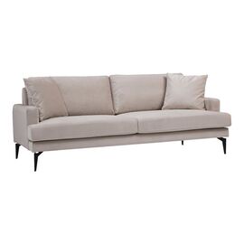 Καναπές 2θέσιος Fortune pakoworld βελούδο μπεζ-μαύρο 175x90x88εκ - ΚΑΝΑΠΕΔΕΣ-ΣΑΛΟΝΙΑ στο Milonadakis.gr