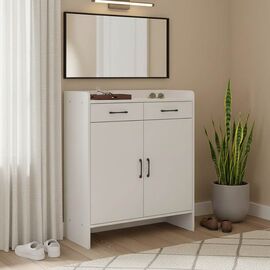 Παπουτσοθήκη Gazen pakoworld 12 ζεύγων με συρτάρια σε λευκή απόχρωση 80x33x100εκ - ΕΠΙΠΛΑ ΕΙΣΟΔΟΥ στο Milonadakis.gr