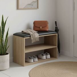 Παπουτσοθήκη-Σκαμπό Kiana pakoworld 4 ζεύγων με μαξιλάρι σε φυσική απόχρωση 60x32x44εκ - ΕΠΙΠΛΑ ΕΙΣΟΔΟΥ στο Milonadakis.gr