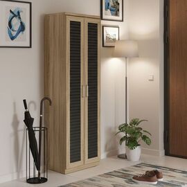 Παπουτσοθήκη-ντουλάπα SANTE pakoworld 21 ζεύγων σε sonoma-ανθρακί απόχρωση 60x37x183εκ - ΕΠΙΠΛΑ ΕΙΣΟΔΟΥ στο Milonadakis.gr