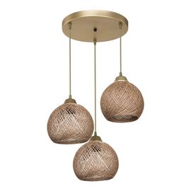 Φωτιστικό οροφής τρίφωτο PWL-1121 pakoworld Ε27 μπεζ-χρυσό Φ40x80εκ - ΦΩΤΙΣΤΙΚΑ ΟΡΟΦΗΣ στο Milonadakis.gr