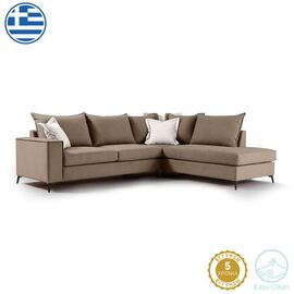 Γωνιακός καναπές αριστερή γωνία Romantic pakoworld ύφασμα mocha-cream 290x235x95εκ - ΚΑΝΑΠΕΔΕΣ-ΣΑΛΟΝΙΑ στο Milonadakis.gr