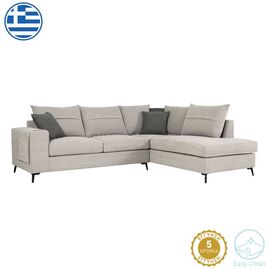 Γωνιακός καναπές αριστερά γωνία Montana pakoworld ανοιχτό γκρι ύφασμα με μαξιλάρια σε ποντικί απόχρωση 275x215x93εκ - ΚΑΝΑΠΕΔΕΣ-ΣΑΛΟΝΙΑ στο Milonadakis.gr