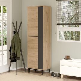 Παπουτσοθήκη Scarpiera pakoworld 18 ζευγών σε φυσικο-ανθρακι απόχρωση 57.2x35.5x185.6εκ - ΕΠΙΠΛΑ ΕΙΣΟΔΟΥ στο Milonadakis.gr