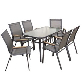 SELBY SET ΤΡΑΠΕΖΑΡΙΑΣ 7ΤΜΧ ΑΝΘΡΑΚΙ 120Χ70εκ. - ΣΕΤ ΤΡΑΠΕΖΑΡΙΕΣ στο Milonadakis.gr