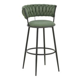 Σκαμπό μπαρ Alkia I pakoworld ύφασμα σε χακί απόχρωση- πόδι μαύρο μέταλλο 50x56x95εκ - ΣΚΑΜΠΟ ΜΠΑΡ στο Milonadakis.gr