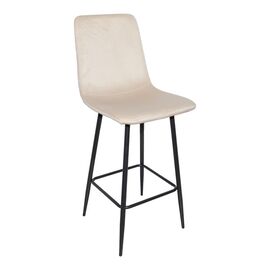 Σκαμπό μπαρ Grato pakoworld ύφασμα μπεζ-πόδι μαύρο μεταλλικό 43.5x55x114εκ - ΣΚΑΜΠΟ ΜΠΑΡ στο Milonadakis.gr