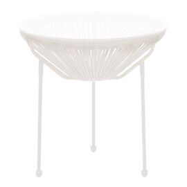 Τραπέζι Acapulco pakoworld μεταλλο-pe rattan σε λευκή απόχρωση Φ50x52εκ - ΤΡΑΠΕΖΙΑ ΕΞ. ΧΩΡΟΥ στο Milonadakis.gr