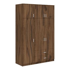 Ντουλάπα τρίφυλλη με συρτάρια Royal pakoworld καρυδι-oak 150x58x230εκ - ΝΤΟΥΛΑΠΕΣ στο Milonadakis.gr
