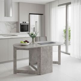 Τραπέζι Nadine pakoworld πολυμορφικό-επεκτεινόμενο χρώμα γκρι antique 160x80x76.5εκ - ΤΡΑΠΕΖΙΑ ΚΟΥΖΙΝΑΣ στο Milonadakis.gr