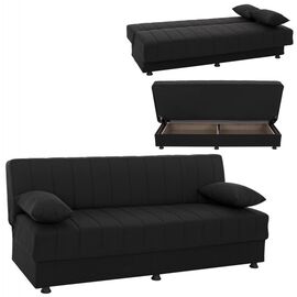 ΚΑΝΑΠΕΣ ΚΡΕΒΑΤΙ ANDRI ΤΡΙΘΕΣΙΟΣ ΜΑΥΡΟΣ HM3239.01 180x72x77 εκ. - ΚΑΝΑΠΕΔΕΣ-ΣΑΛΟΝΙΑ στο Milonadakis.gr