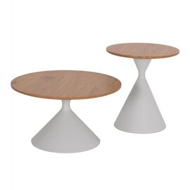 ΤΡΑΠΕΖΙΑ ΣΑΛΟΝΙΟΥ JENNEL(X) HM18308.01 ΜΕΤΑΛΛΟ ΛΕΥΚΟ--MDF ΣΕ ΦΥΣΙΚΟ Φ50εκ & Φ70εκ - ΤΡΑΠΕΖΑΚΙΑ ΣΑΛΟΝΙΟΥ στο Milonadakis.gr