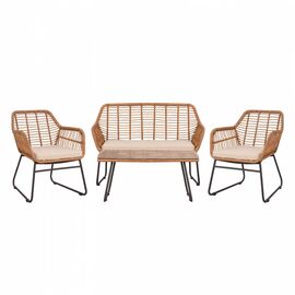 ΣΕΤ ΣΑΛΟΝΙ 4ΤΜΧ ΜΕΤΑΛΛΙΚΟ ΜΕ WICKER ΣΚΟΥΡΟ ΓΚΡΙ - ΜΠΕΖ HM5530 - ΣΕΤ ΣΑΛΟΝΙΑ στο Milonadakis.gr