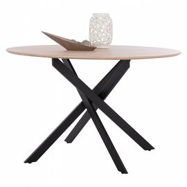 ΤΡΑΠΕΖΙ ROSARIO ΜΕ ΜDF ΕΠΙΦΑΝΕΙΑ SONAMA & ΜΕΤΑΛΛΙΚΑ ΠΟΔΙΑ HM8742.01 Φ120Χ75 εκ. - ΤΡΑΠΕΖΙΑ ΚΟΥΖΙΝΑΣ στο Milonadakis.gr