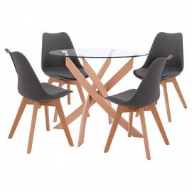 ΣΕΤ ΤΡΑΠΕΖΑΡΙΑΣ 5ΤΜΧ ΤΡΑΠΕΖΙ Φ90X74 & 4 ΚΑΡΕΚΛΕΣ VEGAS ΓΚΡΙ HM11693.10 - ΤΡΑΠΕΖΑΡΙΕΣ στο Milonadakis.gr