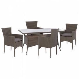 ΣΕΤ ΤΡΑΠΕΖΑΡΙΑΣ 5ΤΜΧ ΤΡΑΠ. 150Χ90 & ΠΟΛΥΘΡΟΝΕΣ WICKER RATTAN ΓΚΡΙ HM11714.01 - ΣΕΤ ΤΡΑΠΕΖΑΡΙΕΣ στο Milonadakis.gr