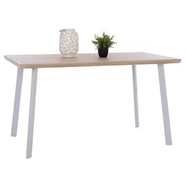 ΤΡΑΠΕΖΙ ΤΡΑΠΕΖΑΡΙΑΣ OFIRA 140X80 SONAMA ΜΕ ΛΕΥΚΑ ΠΟΔΙΑ HM8374.02 - ΤΡΑΠΕΖΙΑ ΚΟΥΖΙΝΑΣ στο Milonadakis.gr