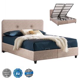 ΚΡΕΒΑΤΙ DOLORES ΜΕ ΑΠΟΘΗΚΕΥΤΙΚΟ ΜΠΕΖ ΥΦΑΣΜΑ HM631.22 ΓΙΑ ΣΤΡΩΜΑ 160x200 εκ. - ΚΡΕΒΑΤΙΑ στο Milonadakis.gr