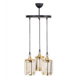 ΦΩΤΙΣΤΙΚΟ ΟΡΟΦΗΣ 3ΦΩΤΟ ΜΕΤΑΛΛΙΚΟ ΚΑΙ ΓΥΑΛΙ ΧΡΥΣΟ HM7661.01 Φ30x100Υ εκ. - ΦΩΤΙΣΤΙΚΑ ΟΡΟΦΗΣ στο Milonadakis.gr