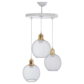 ΦΩΤΙΣΤΙΚΟ ΟΡΟΦΗΣ 3-ΦΩΤΟ ΜΕΤΑΛΛΙΚΑ ΛΕΥΚΑ ΣΦΑΙΡΙΚΑ ΠΛΕΓΜΑΤΑ Φ30x80Yεκ.HM7689.02 - ΦΩΤΙΣΤΙΚΑ ΟΡΟΦΗΣ στο Milonadakis.gr