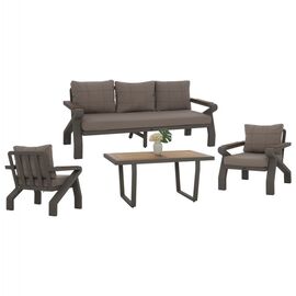 ΣΕΤ ΣΑΛΟΝΙ 4ΤΜΧ ΕΞΩΤΕΡΙΚΟΥ ΧΩΡΟΥ ΑΛΟΥΜΙΝΙΟΥ KAI ΜΑΣΙΦ ΞΥΛΟ ΙΡΟΚΟ HM5885.01 - ΣΕΤ ΣΑΛΟΝΙΑ στο Milonadakis.gr