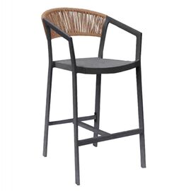 ΣΚΑΜΠΟ ΑΛΟΥΜΙΝΙΟΥ ΜΕ ΜΠΡΑΤΣΑ ΑΝΘΡΑΚΙ PE RATTAN TEXTLINE 56x58x105Y εκ.HM5892.01 - ΣΚΑΜΠΩ στο Milonadakis.gr