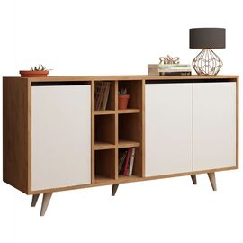 ΜΠΟΥΦΕΣ ΜΕΛΑΜΙΝΗΣ ΚΑΡΥΔΙ ΜΕ ΛΕΥΚΕΣ ΠΟΡΤΕΣ 140x40x86Yεκ.HM9432.02 - ΜΠΟΥΦΕΔΕΣ-ΚΟΝΣΟΛΕΣ στο Milonadakis.gr