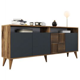 ΜΠΟΥΦΕΣ ΜΕΛΑΜΙΝΗΣ ΣΕ ΚΑΡΥΔΙ ΜΕ ΑΝΘΡΑΚΙ ΠΟΡΤΕΣ 180x35x78.6Υεκ.HM9431.01 - ΜΠΟΥΦΕΔΕΣ-ΚΟΝΣΟΛΕΣ στο Milonadakis.gr