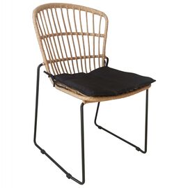 ΚΑΡΕΚΛΑ ΜΕΤΑΛΛΙΚΗ ΜΑΥΡΗ HM5866.01 ΜΑΥΡΟ ΜΑΞΙΛΑΡΙ & RATTAN ΦΥΣΙΚΟ 51.5x58x86Yεκ. - ΚΑΡΕΚΛΕΣ - ΠΟΛΥΘΡΟΝΕΣ στο Milonadakis.gr