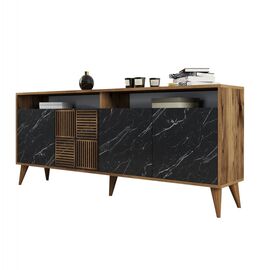 ΜΠΟΥΦΕΣ ΜΕΛΑΜΙΝΗΣ ΚΑΡΥΔΙ ΜΕ ΟΨΗ ΜΑΥΡΟΥ ΜΑΡΜΑΡΟΥ HM9431.05  180x35x78.6Υ εκ. - ΜΠΟΥΦΕΔΕΣ-ΚΟΝΣΟΛΕΣ στο Milonadakis.gr