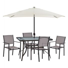 ΣΕΤ ΤΡΑΠΕΖΑΡΙΑΣ 6ΤΜΧ ΤΡΑΠ. 120Χ70 ΠΟΛ/ΝΑ ΜΕΤΑΛΛΙΚΗ & ΟΜΠΡΕΛΑ ΜΠΕΖ HM11801.10 - ΣΕΤ ΤΡΑΠΕΖΑΡΙΕΣ στο Milonadakis.gr