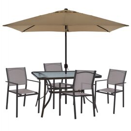 ΣΕΤ ΤΡΑΠΕΖΑΡΙΑΣ 6ΤΜΧ ΤΡΑΠ. 120Χ70 ΠΟΛ/ΝΑ ΜΕΤΑΛΛΙΚΗ & ΟΜΠΡΕΛΑ ΣΕ ΜΟΚΑ HM11801.02 - ΣΕΤ ΤΡΑΠΕΖΑΡΙΕΣ στο Milonadakis.gr