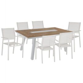 ΣΕΤ ΤΡΑΠΕΖΑΡΙΑΣ 7ΤΜΧ ΤΡΑΠ POLYWOOD 200Χ100 & ΠΟΛ ΜΕΤΑΛΛΙΚΗ TEXTLINE ΛΕΥΚΟ HM11838 - ΣΕΤ ΤΡΑΠΕΖΑΡΙΕΣ στο Milonadakis.gr