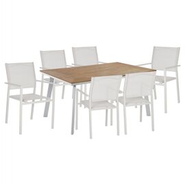 ΣΕΤ ΤΡΑΠΕΖΑΡΙΑΣ 7ΤΜΧ ΤΡΑΠΕΖΙ POLYWOOD 160Χ92 & ΠΟΛΥΘΡΟΝΑ ΜΕΤΑΛΛΙΚΗ TEXTLINE ΛΕΥΚΟ HM11831 - ΣΕΤ ΤΡΑΠΕΖΑΡΙΕΣ στο Milonadakis.gr